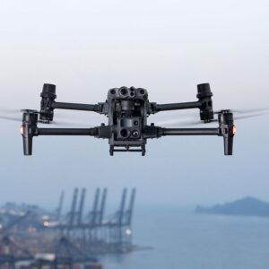 M30T in flight over a harbour